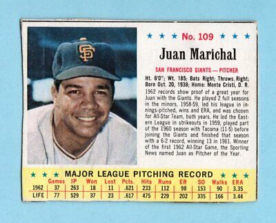 1963 Jell-O Jello #109 Juan Marichal San Francisco Giants Baseball Card