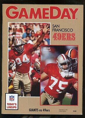 September 2 1991 NFL Program San Francisco 49'ers at  New York Giants EXMT