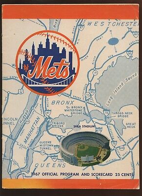 1967 MLB Program Atlanta Braves at New York Mets EX