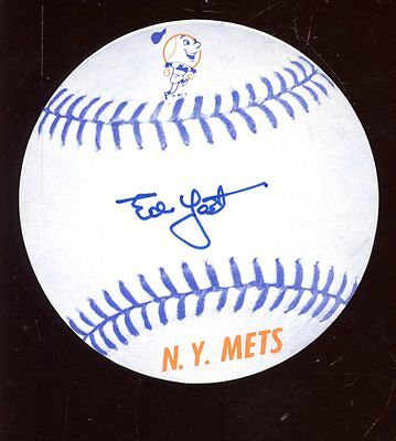 Eddie Yost Autographed New York Mets Paper Baseball Hologram