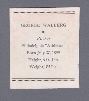 1933 Tattoo Orbit Rube Walberg Philadelphia Athletics Baseball Card TRIMMED 