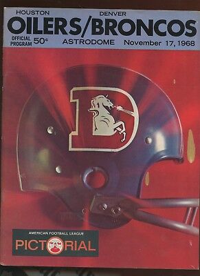 November 17 1968 AFL Program Denver Broncos at Houston Oilers EXMT