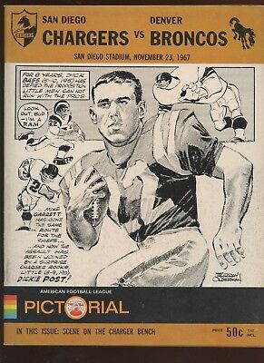 November 23 1967 AFL Program Denver Broncos at San Diego Chargers EXMT