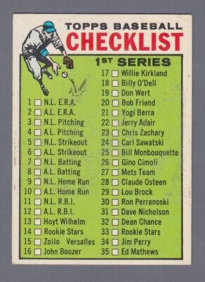 1964 Topps #76 1st Series Checklist Baseball Card EX unchecked        