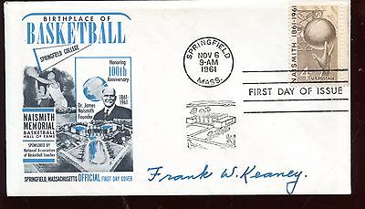 1961 Basketball Hall of Fame 1st Day Cover Autographed Frank W. Kearny JSA LOA