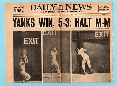 August 17, 1961 NY Yankees Program vs Chi White Sox Mickey Mantle Daily News BP