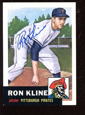 1991 Topps Archive 1953 Baseball Card #175 Ron Kline Autographed NRMT