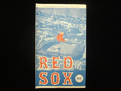 1957 Detroit Tigers @ Boston Red Sox Program & Scorecard – Scored