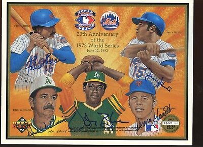 1993 Upper Deck Authenticated Autographed Photo w/ 5 sigs Millan, Williams, Blue