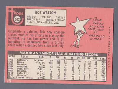 1969 Topps #562 Bob Watson Houston Astros Rookie Baseball Card Ex-Mt  