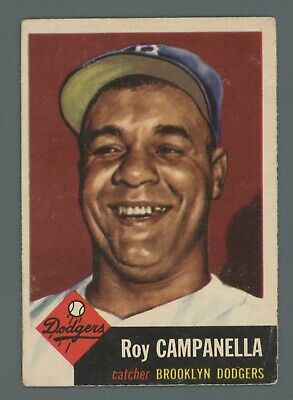 1953 Topps #27 Roy Campanella Brooklyn Dodgers Baseball Card VG+ ap flws/isu bk