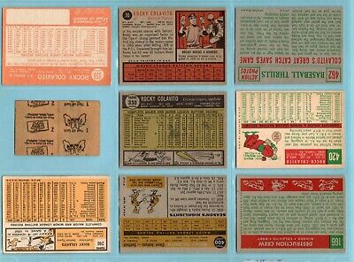 1959 thru 1967 Topps Lot of 12 Different Rocky Colavito Baseball Cards LG - NM