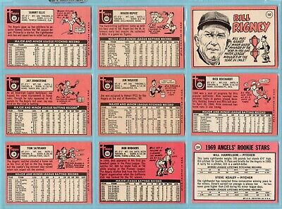 1969 Topps Complete California Angels Team Set of 27 Baseball Cards VG - NM  