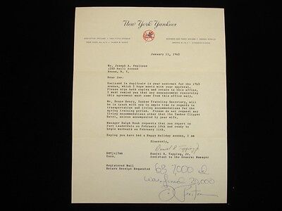 1963 NY Yankees Letter to Joe Pepitone - Autographed by Joe Pepitone