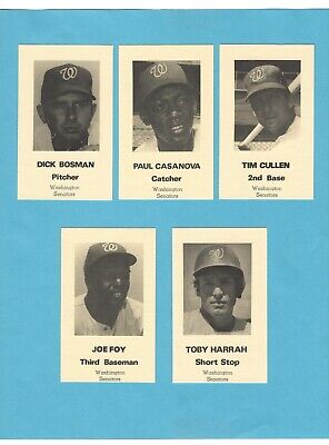 1971 Washington Senators Traffic Safety Set of 10 Baseball Cards   