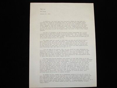 1964 Pittsburgh Pirates Letter Autographed by Joe L. Brown