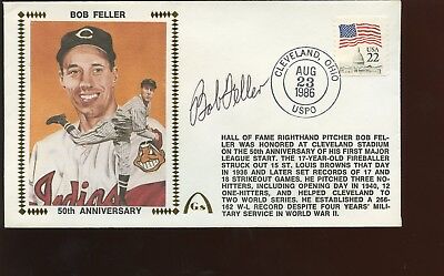 August 23 1986 Gateway Envelope / Cachet Autographed Bob Feller Hologram