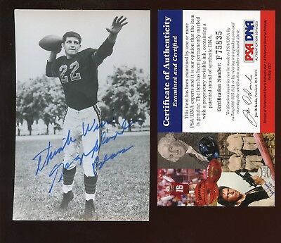 George Blanda Autographed Photo Postcard PSA Cert