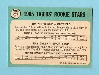 1965 Topps #259 Jim Northrup Detroit Tigers Rookie Baseball Card EX+    