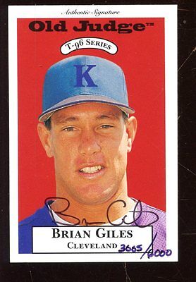 1995 Old Judge Baseball Card #11 Brian Giles Autographed NRMT