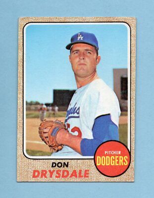 1968 Topps #145 Don Drysdale Los Angeles Dodgers Baseball Card EX