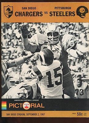 Sep 2 1967 AFL Pre Season Program Pittsburgh Steelers at San Diego Chargers EXMT