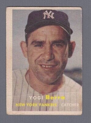 1957 Topps #2 Yogi Berra New York Yankees Baseball Card Low Grade