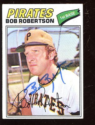 1977 Topps Baseball Card #176 Bob Robertson Autographed EX