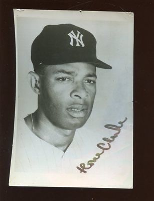 1960's Horace Clarke New York Yankees SIGNED 3.5 x 5" B&W Photo w/ Hologram