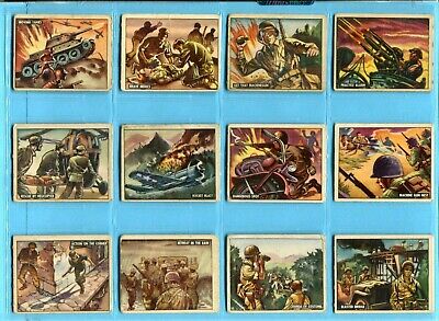 1950 Topps Freedom's War Starter Set Lot of 64 Different White Back Cards LG-EX+