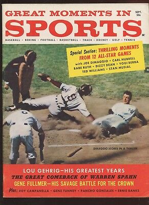 September 1960 Greatest Moments in Sports With Joe DiMaggio Cover EXMT