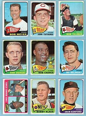 1965 Topps Lot of 70 Different Baseball Cards EM/NM fronts, yet stained backs