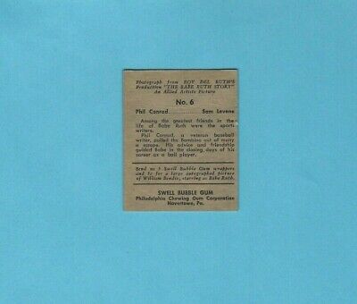 1948 Swell Babe Ruth Story #6 Phil Conrad Baseball Card Ex w/wrinkle & crease