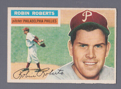 1956 Topps #180 Robin Roberts Philadelphia Phillies Baseball Card EX+ ap wrk