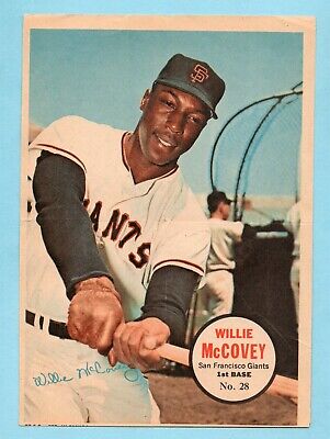 1968 O-Pee-Chee Poster #28 Willie McCovey San Francisco Giants EX o/c    