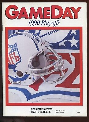 Jan 13 1991 NFL Playoff Program Chicago Bears at New York Giants NRMT