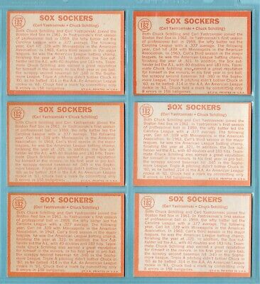 Lot of 15 1964 Topps #182 Sox Sockers Boston Red Sox  Baseball Cards LG - E/M   