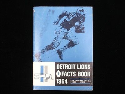 1964 Detroit Lions Football Media Guide