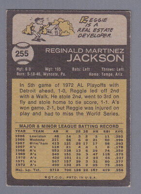 1973 Topps #255 Reggie Jackson Oakland Athletics Baseball Card EX  