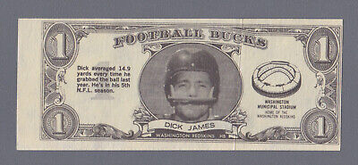 1962 Topps Bucks Insert #3 Dick James Washington Redskins Football Card NM o/c