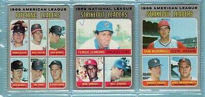 1970 Topps Complete Set of 12 1969 League Leader Baseball Cards Low Grade - VG