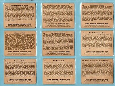 1940 Gum Inc. Lone Ranger Starter Set Lot of 16 Different Cards 