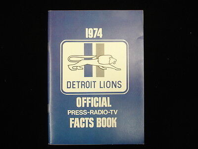 1974 Detroit Lions NFL Media Guide