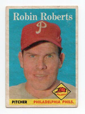 1958 Topps #90 Robin Roberts Philadelphia Phillies Baseball Card Vg/Ex