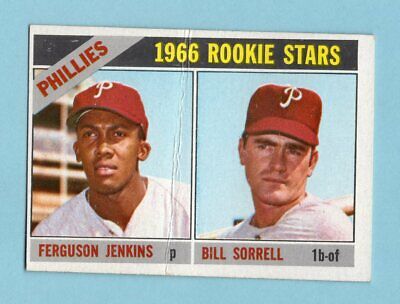 1966 Topps #254 Ferguson Jenkins Phila Phillies Rookie Baseball Card cres       