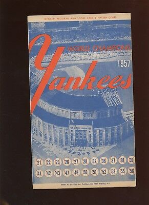 1957 MLB Program Detroit Tigers at New York Yankees EX+