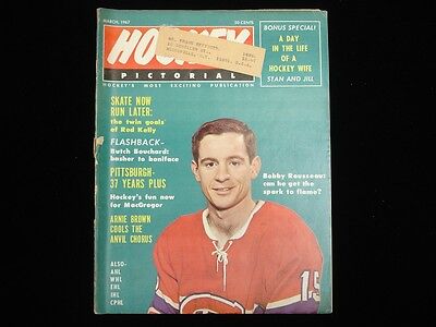 March 1967 Hockey Pictorial Magazine - Bobby Rousseau Cover