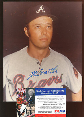 Eddie Mathews Milwaukee Braves Pose #5 Autographed 8 X 10 Photo PSA Cert