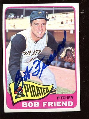 1965 Topps Baseball Card #392 Bob Friend Autographed EXMT