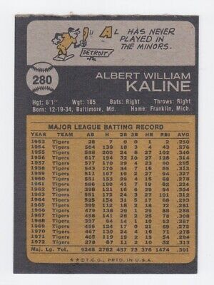 1973 Topps #280 Al Kaline Detroit Tigers Baseball Card NM reat